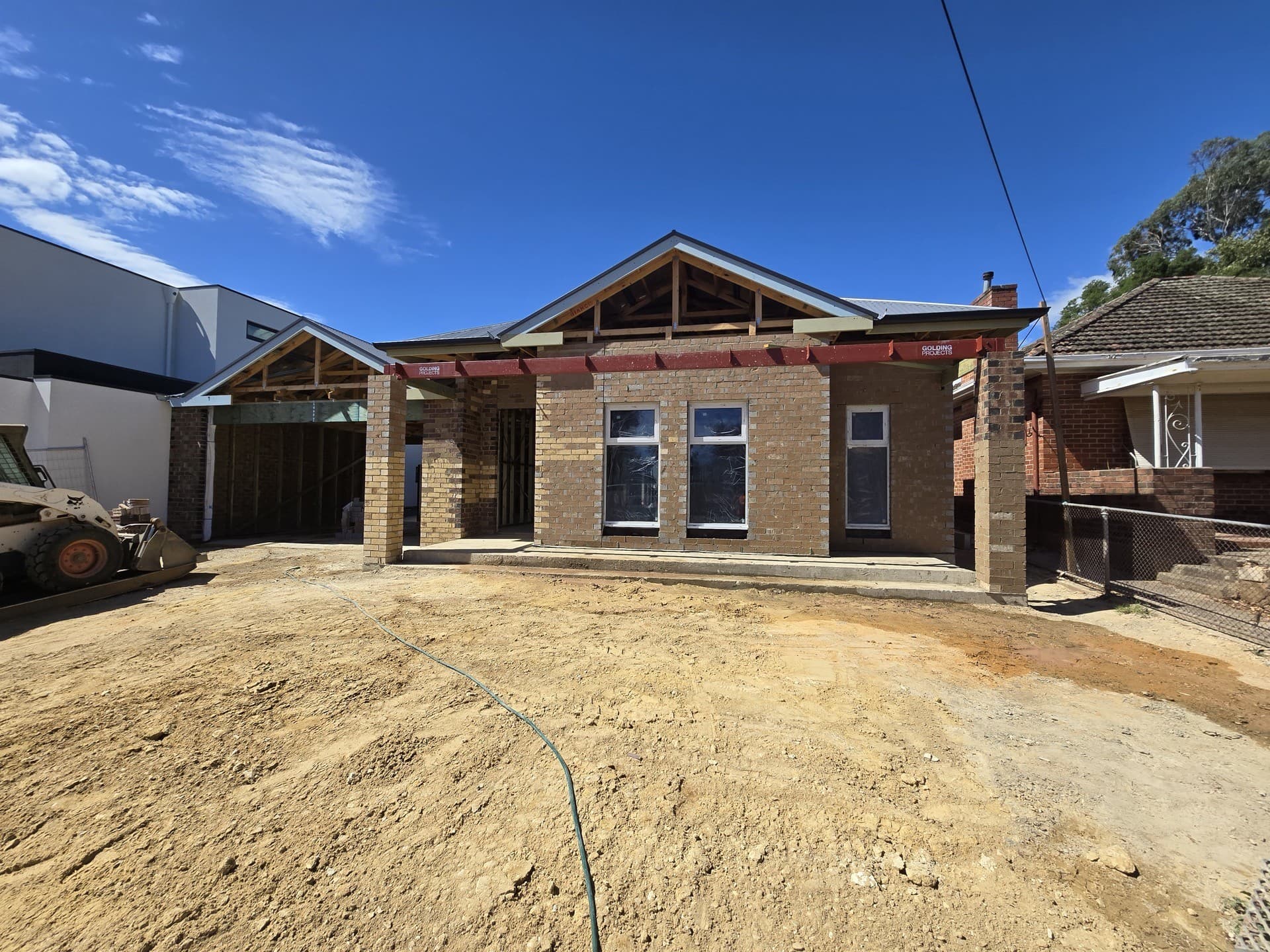 Construction phase - brick and render build in progress